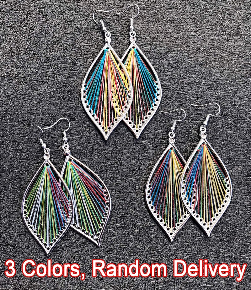 RONLLNA Earrings for Women Colorful Layered Tassel Earrings Bohemian Dangle Drop Tiered Tassel Druzy Stud Earrings Women Gifts - Image 5